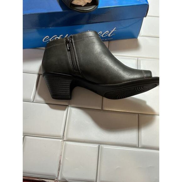 Easy Street Flex 7 1/2 W 31-0327 Grey Voyage Open Toe Bootie Womens Ankle Boot - Picture 5 of 8